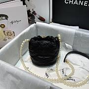 CHANEL MINI DRAWSTRING BAG BLACK 12CM - 3