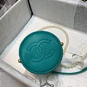 CHANEL MINI DRAWSTRING BAG TEAL BLUE 12CM - 2