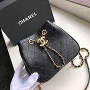CHANEL BUCKET BAG WITH CHAIN BLACK 15CM - 3