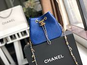 CHANEL BUCKET BAG WITH CHAIN BLUE 15CM - 1
