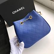 CHANEL BUCKET BAG WITH CHAIN BLUE 15CM - 4