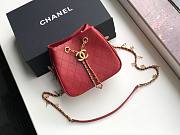 CHANEL BUCKET BAG WITH CHAIN RED 15CM - 2