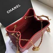 CHANEL BUCKET BAG WITH CHAIN RED 15CM - 3