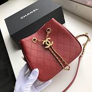CHANEL BUCKET BAG WITH CHAIN RED 15CM - 5