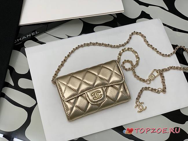 CHANEL CLASSIC BELT BAG GOLD AP1983 SIZE 7 x 10 x 2.5 CM - 1