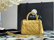 CHANEL MINI FLAP BAG WITH TOP HANDLE YELLOW A93749 SIZE 13 × 19 × 9 CM - 3