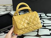 CHANEL MINI FLAP BAG WITH TOP HANDLE YELLOW A93749 SIZE 13 × 19 × 9 CM - 4