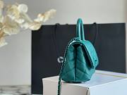 CHANEL MINI FLAP BAG WITH TOP HANDLE TEAL BLUE A93749 SIZE 13 × 19 × 9 CM - 2