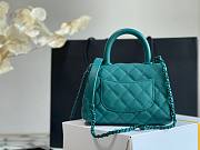 CHANEL MINI FLAP BAG WITH TOP HANDLE TEAL BLUE A93749 SIZE 13 × 19 × 9 CM - 3