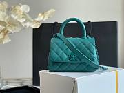 CHANEL MINI FLAP BAG WITH TOP HANDLE TEAL BLUE A93749 SIZE 13 × 19 × 9 CM - 4