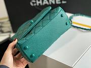 CHANEL MINI FLAP BAG WITH TOP HANDLE TEAL BLUE A93749 SIZE 13 × 19 × 9 CM - 6