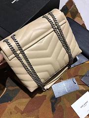 YSL LOULOU SMALL IN QUILTED “Y” LEATHER CREAM 494699 SIZE 25 x 17 x 9 CM - 5