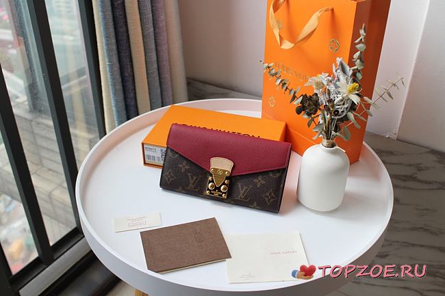 LV PALLAS WALLET BORDEAUX M58414 SIZE 19 x 10 CM - 1