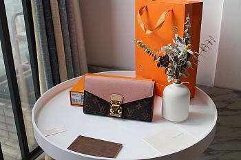 LV PALLAS WALLET ROSE M58414 SIZE 19 x 10 CM