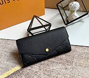 LV SARAH WALLET BLACK M61182 SIZE 19 x 10 x 2 CM - 1