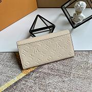 LV SARAH WALLET CREAM M61182 SIZE 19 x 10 x 2 CM - 4