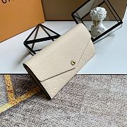 LV SARAH WALLET CREAM M61182 SIZE 19 x 10 x 2 CM - 3