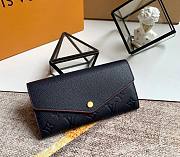 LV SARAH WALLET NAVY BLUE/RED M62125 SIZE 19 x 10 x 2 CM - 1