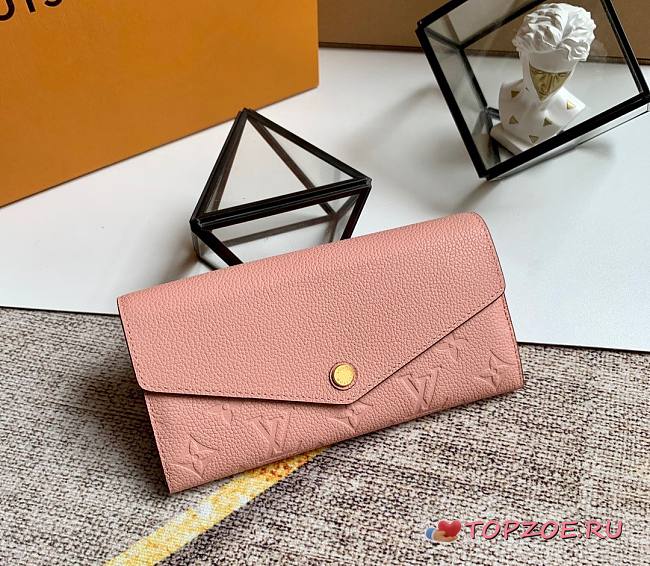 LV SARAH WALLET LIGHT PINK M64082 SIZE 19 x 10 x 2 CM - 1