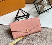LV SARAH WALLET LIGHT PINK M64082 SIZE 19 x 10 x 2 CM - 1