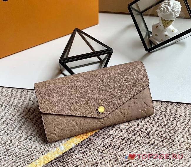 LV SARAH WALLET TOUTERELLE BEIGE M68708 SIZE 19 x 10 x 2 CM - 1