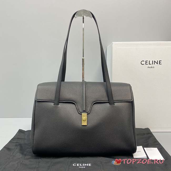 CELINE LARGE SOFT 16 BAG IN SMOOTH CALFSKIN BLACK 194043 SIZE 38 x 29 x 17 CM - 1