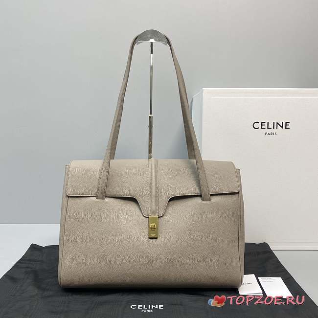 CELINE LARGE SOFT 16 BAG IN SMOOTH CALFSKIN BEIGE 194043 SIZE 38 x 29 x 17 CM - 1