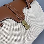 CELINE MEDIUM SOFT 16 BAG IN CALFSKIN TAN/WHITE 195542 SIZE 33 x 23 x 14 CM - 3