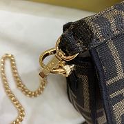 FENDI MINI BAGUETTE BROWN FABRIC BAG 8BS017 SIZE 19 x 10 x 4 CM - 5