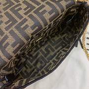 FENDI MINI BAGUETTE BROWN FABRIC BAG 8BS017 SIZE 19 x 10 x 4 CM - 6