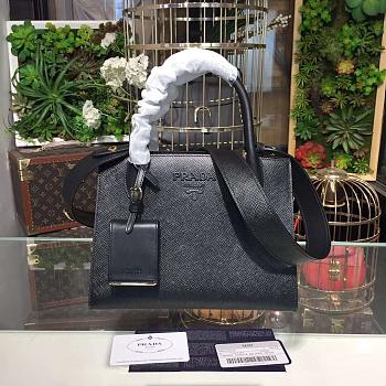PRADA SMALL MONOCHROME BAG BLACK 1BA156 SIZE 26 x 20 x 14 CM