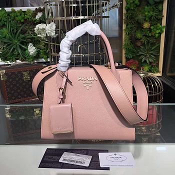 PRADA SMALL MONOCHROME BAG LIGHT PINK 1BA156 SIZE 26 x 20 x 14 CM