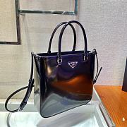 PRADA MEDIUM BRUSHED LEATHER TOTE BLACK 1BA330 SIZE 24 x 22 x 6 CM - 5