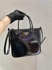 PRADA MEDIUM BRUSHED LEATHER TOTE BLACK 1BA330 SIZE 24 x 22 x 6 CM - 6