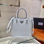 PRADA MEDIUM BRUSHED LEATHER TOTE CORNFLOWER BLUE 1BA330 SIZE 24 x 22 x 6 CM - 1