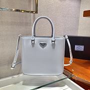 PRADA MEDIUM BRUSHED LEATHER TOTE CORNFLOWER BLUE 1BA330 SIZE 24 x 22 x 6 CM - 5