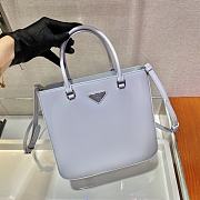 PRADA MEDIUM BRUSHED LEATHER TOTE CORNFLOWER BLUE 1BA330 SIZE 24 x 22 x 6 CM - 4