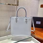 PRADA MEDIUM BRUSHED LEATHER TOTE CORNFLOWER BLUE 1BA330 SIZE 24 x 22 x 6 CM - 3