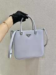 PRADA MEDIUM BRUSHED LEATHER TOTE CORNFLOWER BLUE 1BA330 SIZE 24 x 22 x 6 CM - 2