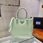 PRADA MEDIUM BRUSHED LEATHER TOTE AQUA 1BA330 SIZE 24 x 22 x 6 CM - 1
