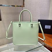 PRADA MEDIUM BRUSHED LEATHER TOTE AQUA 1BA330 SIZE 24 x 22 x 6 CM - 5