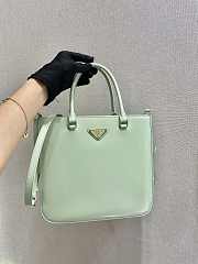 PRADA MEDIUM BRUSHED LEATHER TOTE AQUA 1BA330 SIZE 24 x 22 x 6 CM - 6