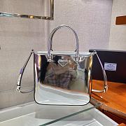PRADA MEDIUM BRUSHED LEATHER TOTE SILVER 1BA330 SIZE 24 x 22 x 6 CM - 4