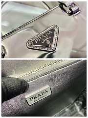 PRADA MEDIUM BRUSHED LEATHER TOTE SILVER 1BA330 SIZE 24 x 22 x 6 CM - 3