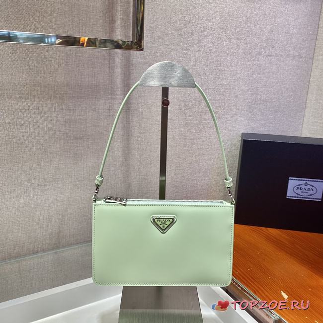 PRADA BRUSHED LEATHER MINI-BAG AQUA 1BC155 SIZE 20 x 12 x 5.5 CM - 1