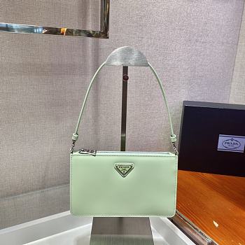 PRADA BRUSHED LEATHER MINI-BAG AQUA 1BC155 SIZE 20 x 12 x 5.5 CM