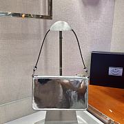 PRADA BRUSHED LEATHER MINI-BAG SILVER 1BC155 SIZE 20 x 12 x 5.5 CM - 3