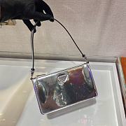 PRADA BRUSHED LEATHER MINI-BAG SILVER 1BC155 SIZE 20 x 12 x 5.5 CM - 4