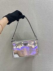 PRADA BRUSHED LEATHER MINI-BAG SILVER 1BC155 SIZE 20 x 12 x 5.5 CM - 6