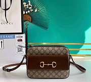 GUCCI HORSEBIT 1955 SMALL GG SUPREME BROWN 645454 SIZE 22.5 x 17 x 6.5 CM - 1
